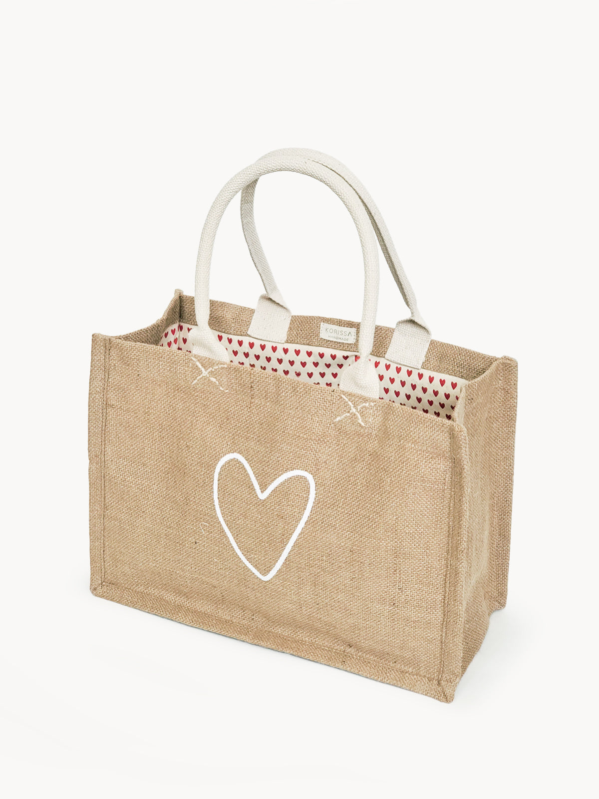 Jute Canvas Gift Bag - Love (M)