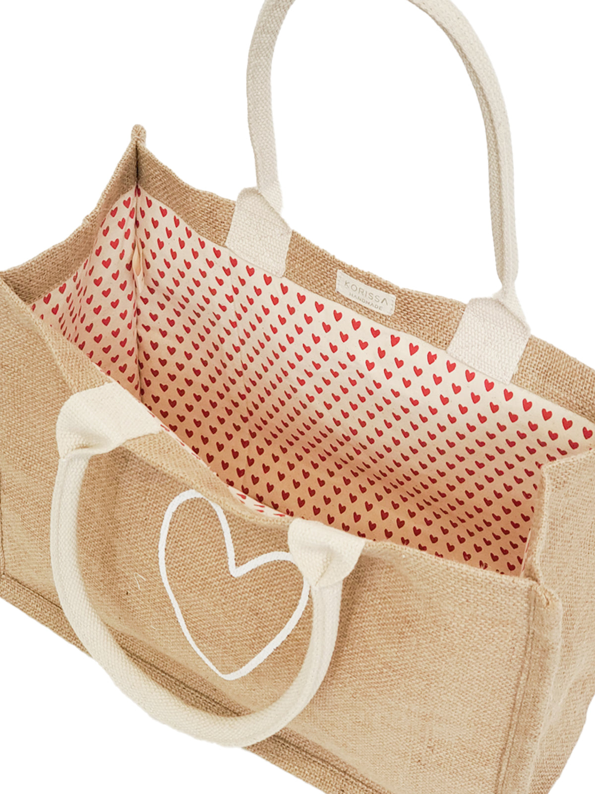 Jute Canvas Gift Bag - Love (M)